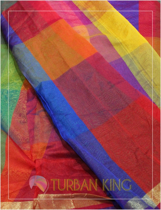 Designer Turban - Multicolor Check image 0