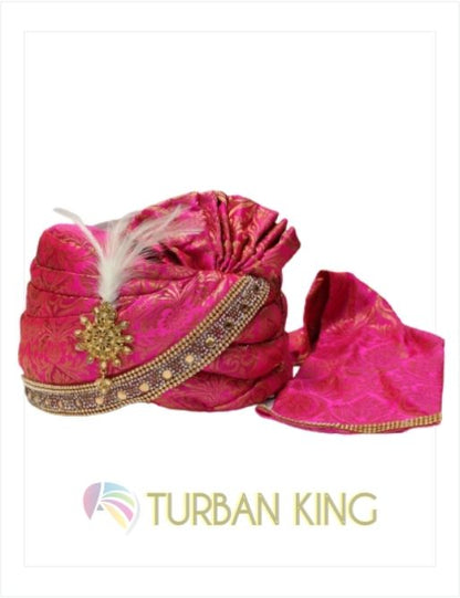 Ready Made Turban - Hot Pink image 1