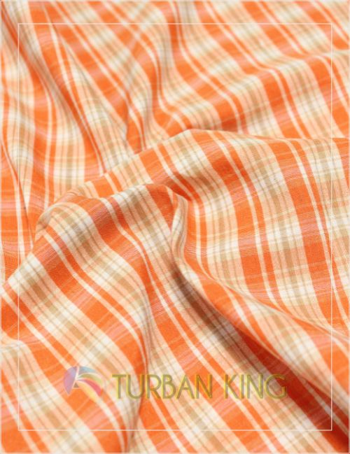 Parna - Orange & cream cross check image 0