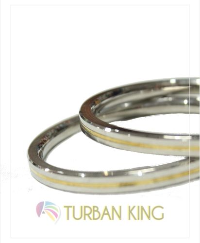 Steel with Golden Tar flat Kara image 1