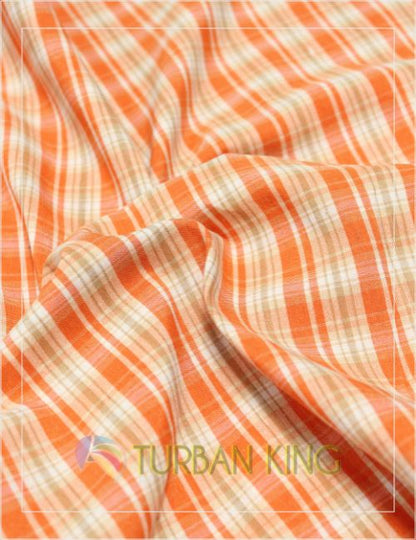 Parna - Orange & cream cross check image 1