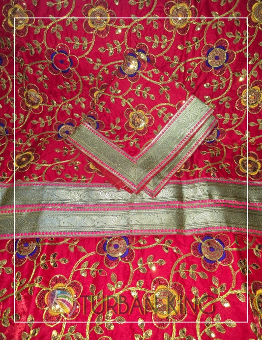 Double Set Rumala Sahib - Red flowers image 0