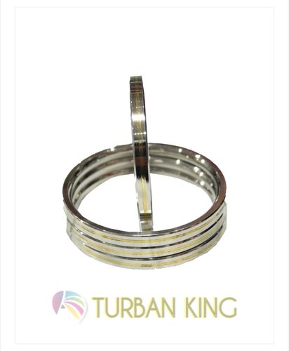 Steel with Golden Tar flat Kara image 0