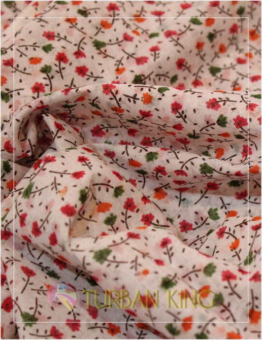 Designer Turban - White Floral image 0