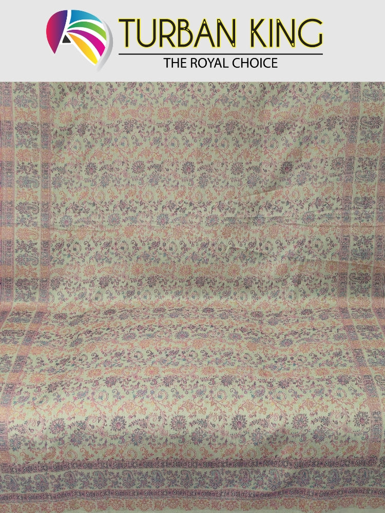 Patterned Premium Pashmina with Kani Work image with 'Turban King' branding at the top.