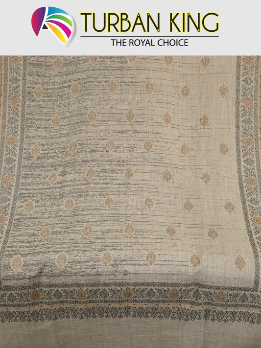 Beige patterned Premium pashmina with kani work