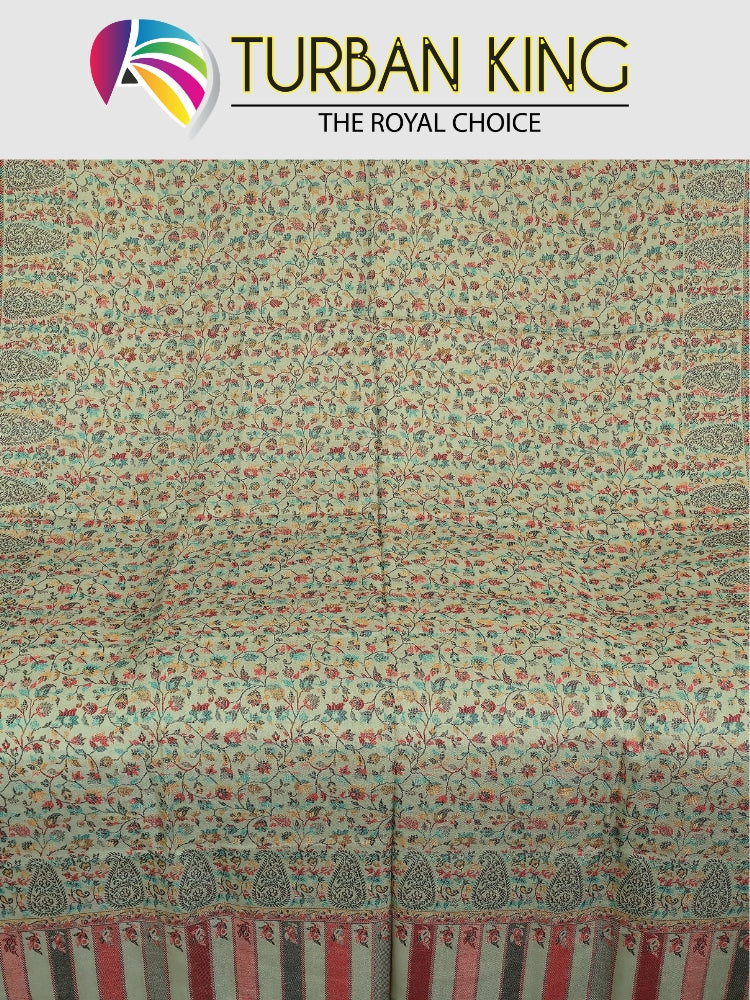 Floral patterned fabric Pashmina with 'Turban King' branding 