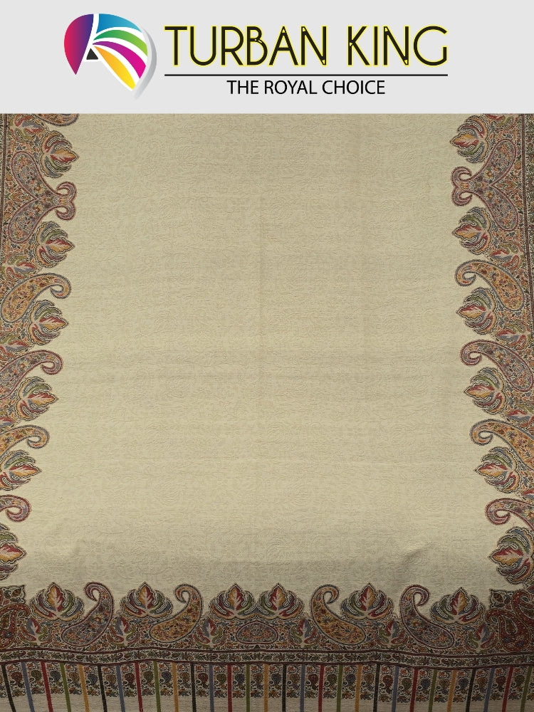 Premium Self Printed Pashmina with intricate border design